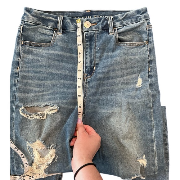 American Eagle Outfitters Ripped Blue Curvy High-Rise Jegging 🦅 - Picture 8 of 13